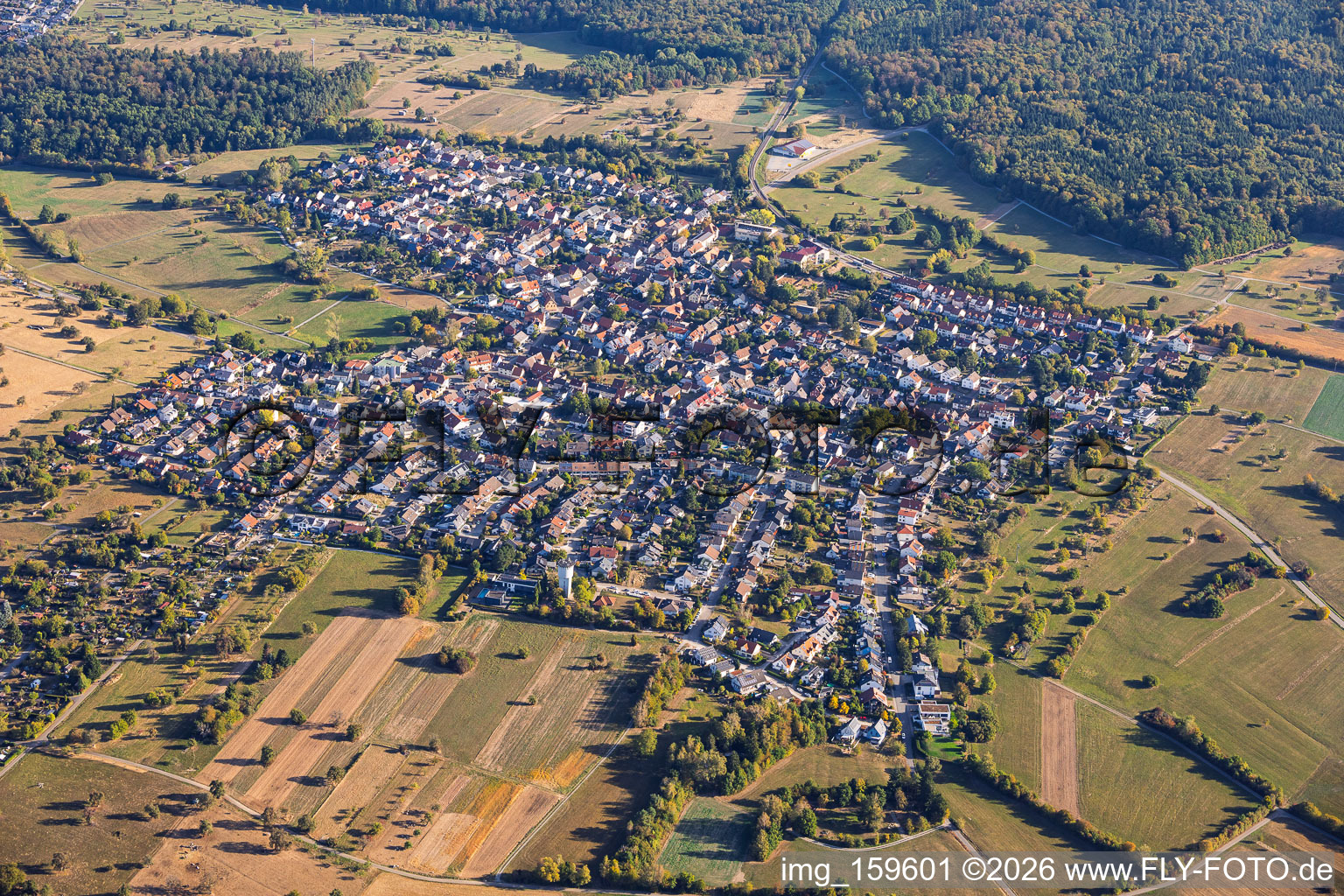 From the southwest in the district Spielberg in Karlsbad in the state Baden-Wuerttemberg, Germany