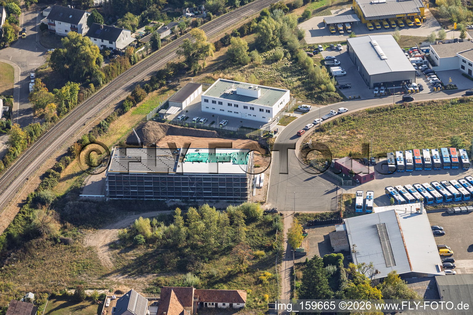 New warehouse construction at Am Dörniggraben in Kandel in the state Rhineland-Palatinate, Germany