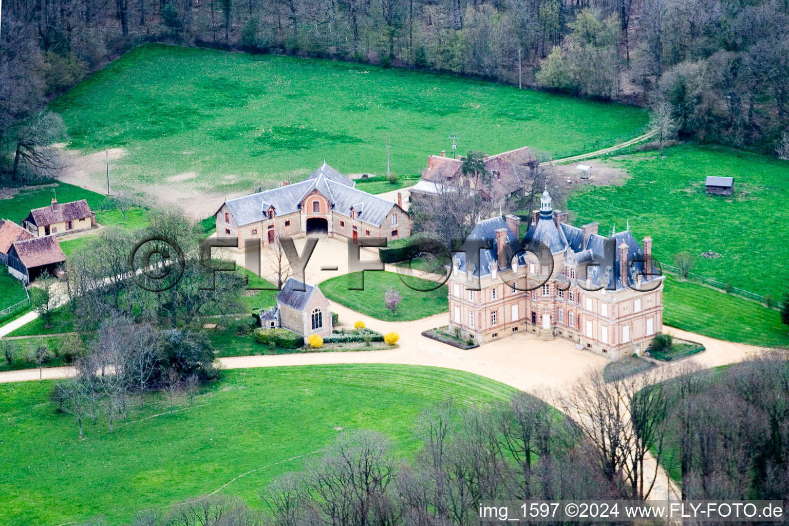 Castle of La Justice in Vibraye in the state Sarthe, France