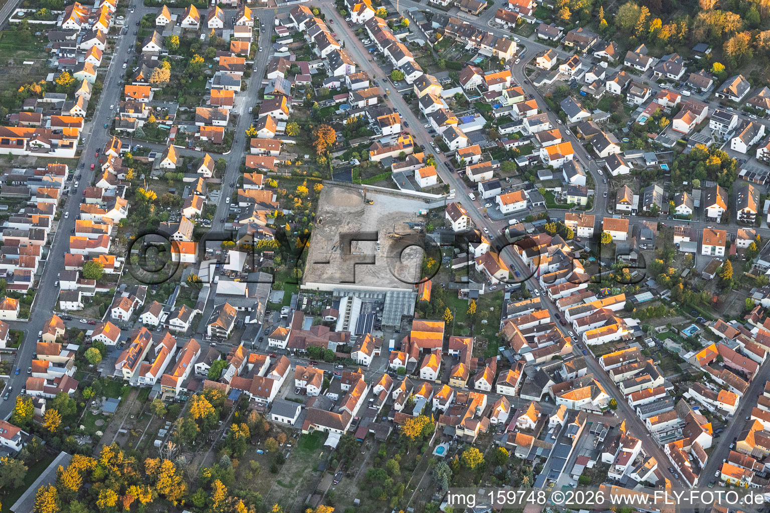 Site development work for the "Alte Gärtnerei" (Old Nursery) new housing area at Speyerer Straße 25d in the district Iggelheim in Böhl-Iggelheim in the state Rhineland-Palatinate, Germany
