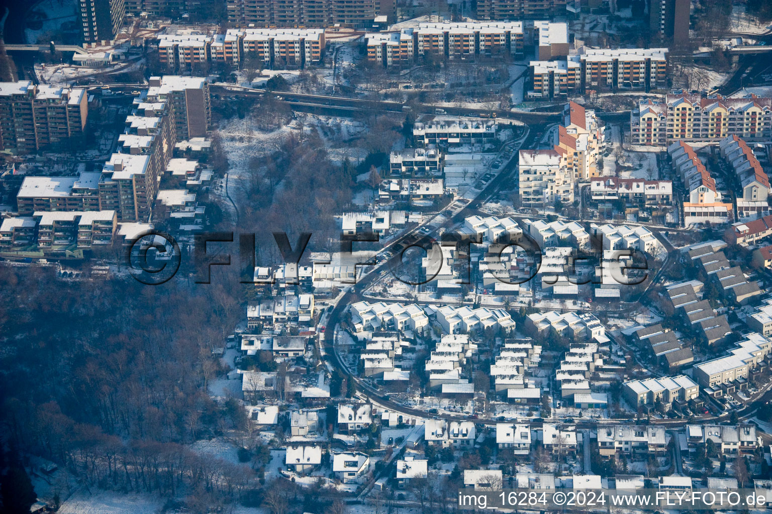 District Emmertsgrund in Heidelberg in the state Baden-Wuerttemberg, Germany out of the air