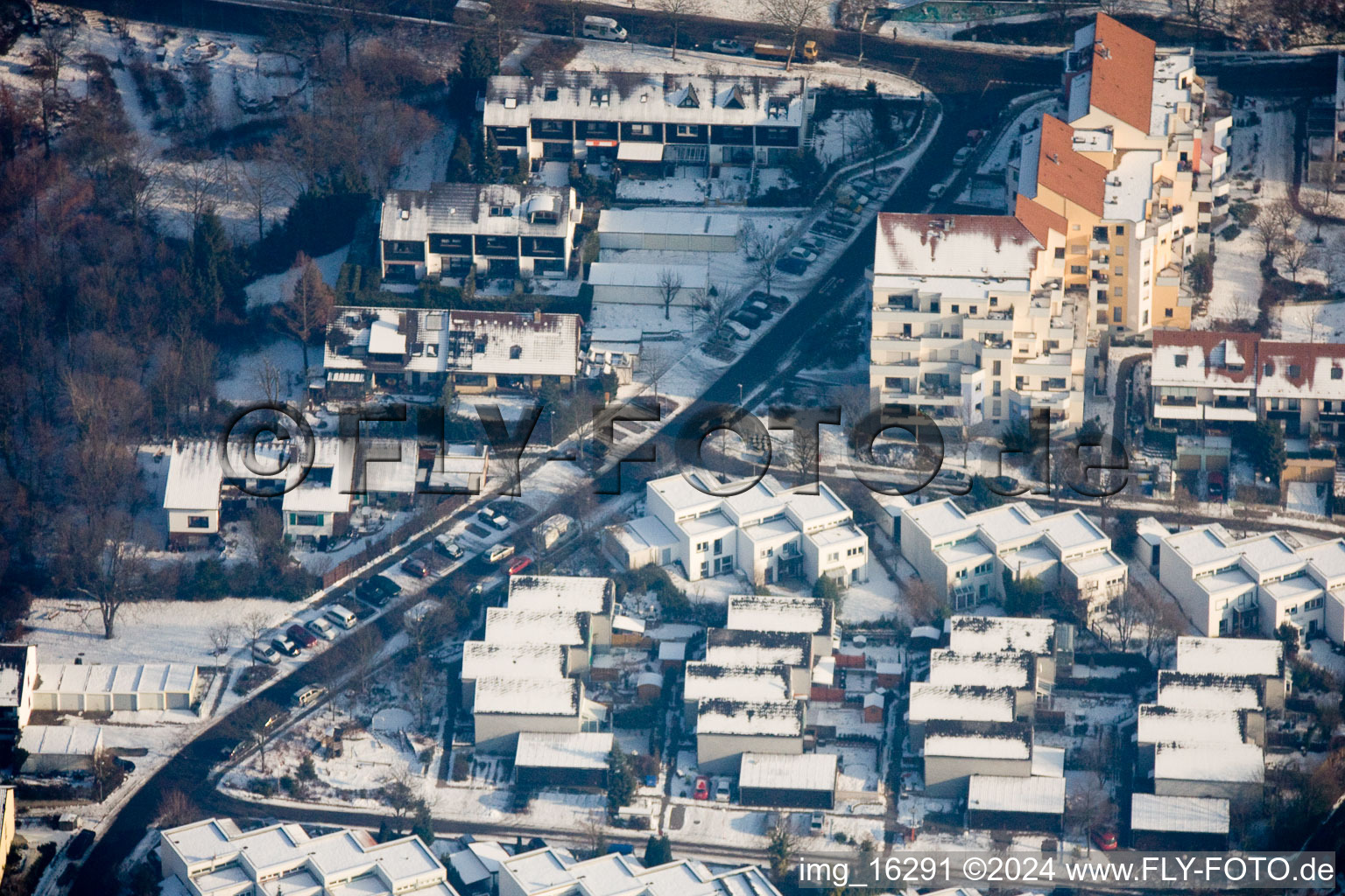 Bird's eye view of District Emmertsgrund in Heidelberg in the state Baden-Wuerttemberg, Germany