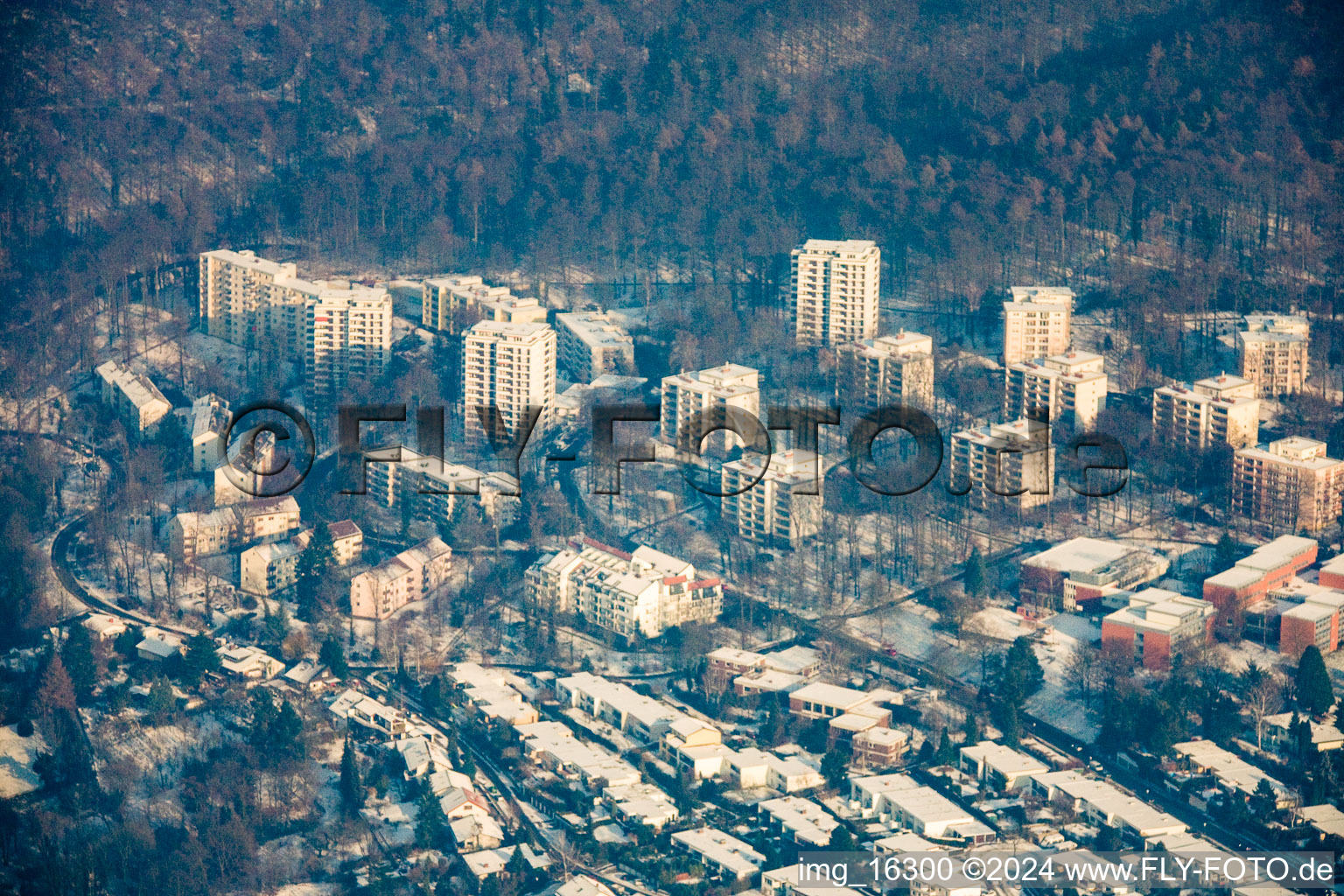 Aerial photograpy of District Boxberg in Heidelberg in the state Baden-Wuerttemberg, Germany