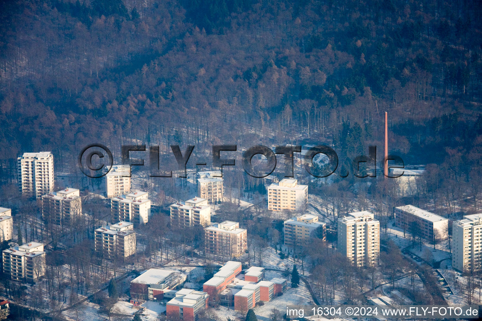 Oblique view of District Boxberg in Heidelberg in the state Baden-Wuerttemberg, Germany