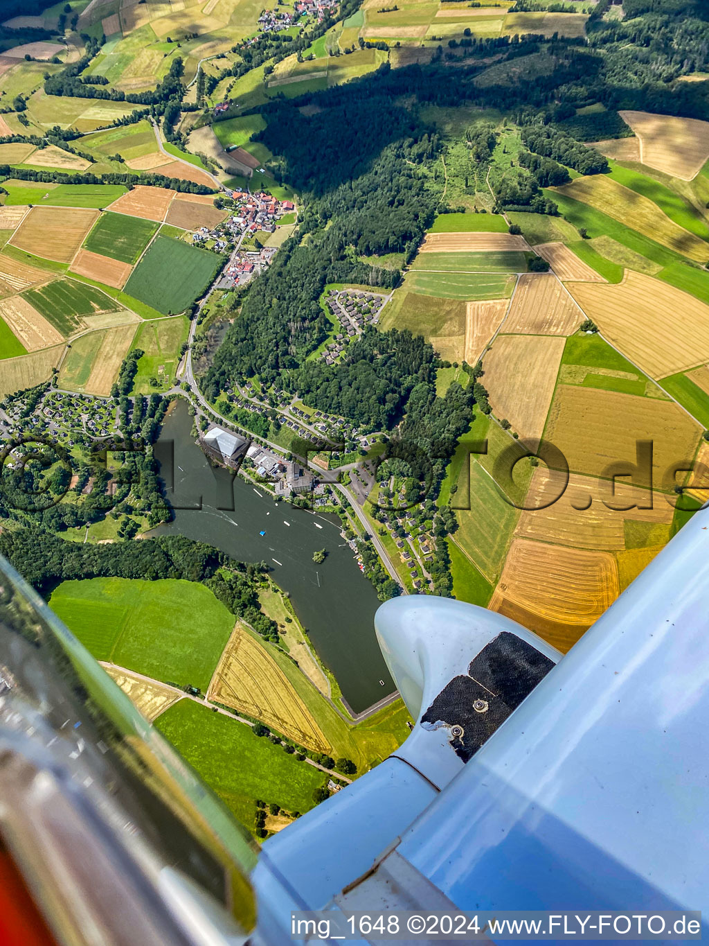 Ibrat Reservoir in the district Reimboldshausen in Kirchheim in the state Hesse, Germany