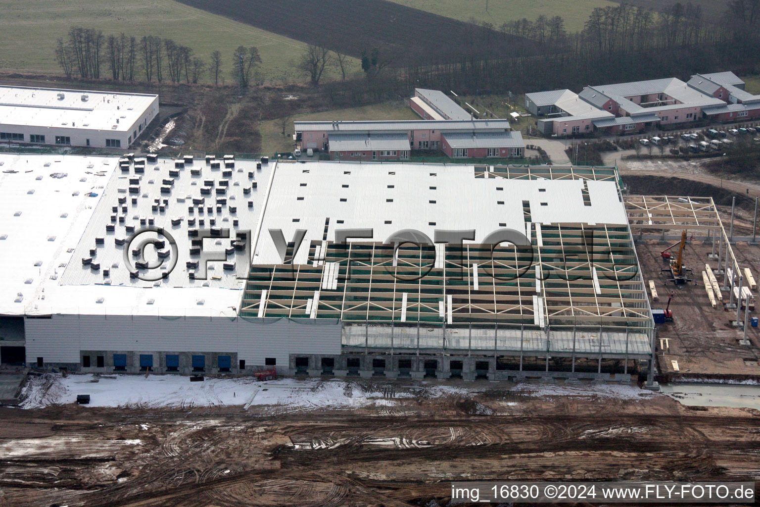 Industrial estate Am Horst in the district Minderslachen in Kandel in the state Rhineland-Palatinate, Germany out of the air