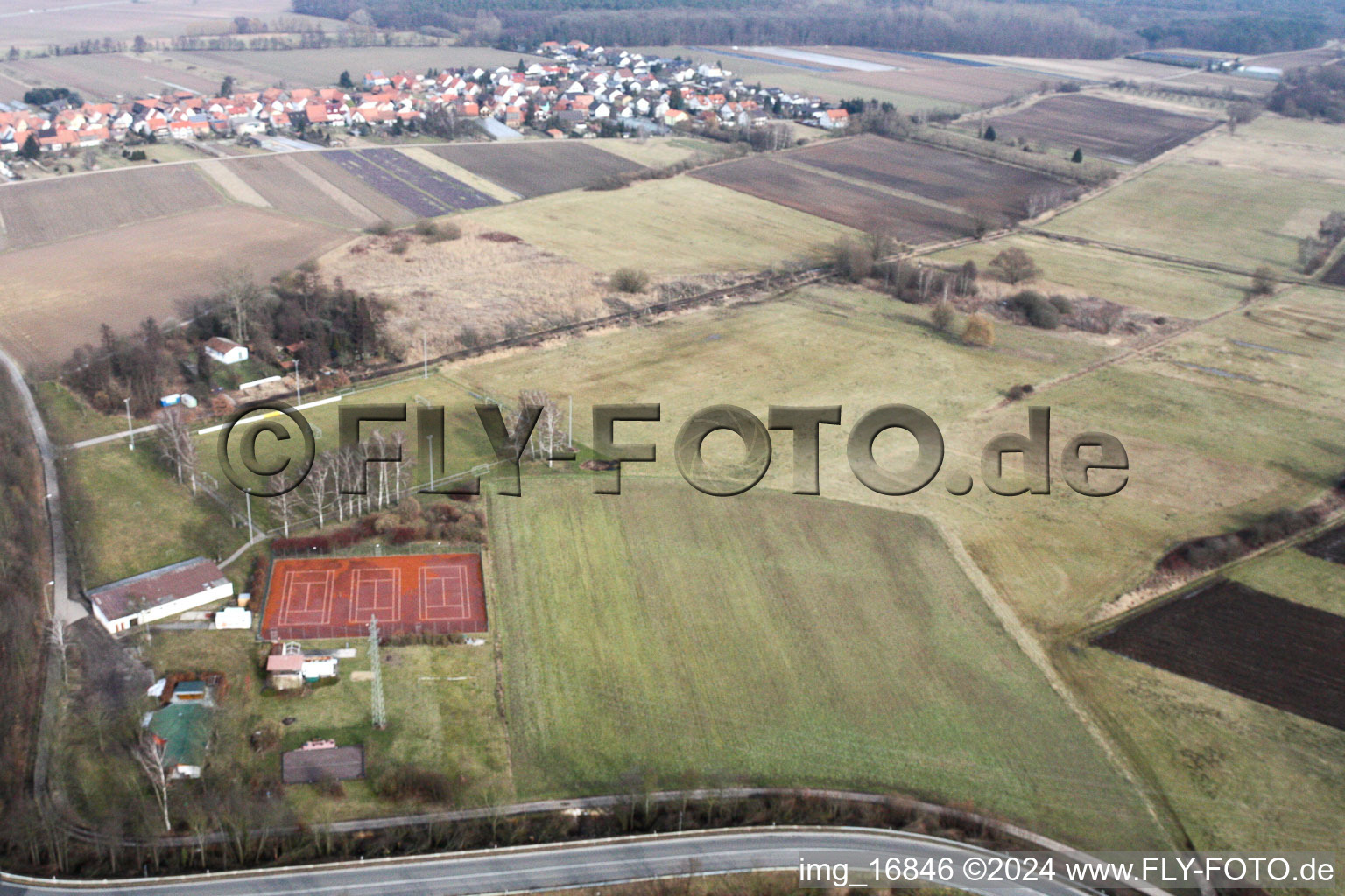 Sports field in Erlenbach bei Kandel in the state Rhineland-Palatinate, Germany