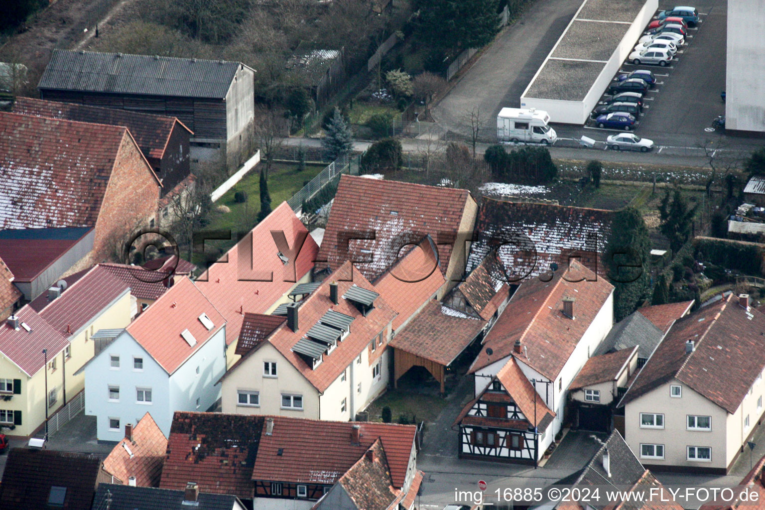 Aerial photograpy of Rheinstr in Kandel in the state Rhineland-Palatinate, Germany