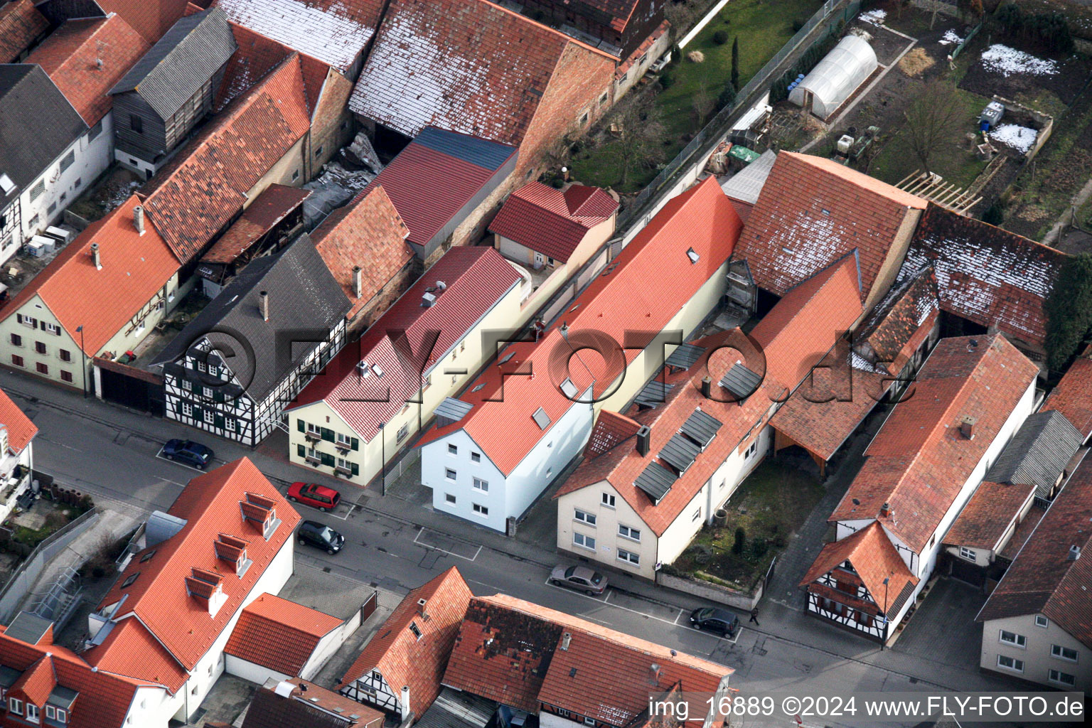 Rheinstr in Kandel in the state Rhineland-Palatinate, Germany from above