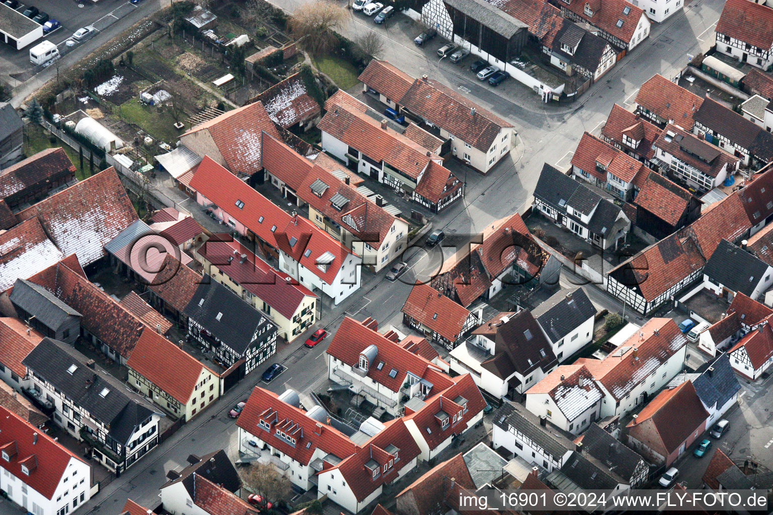 Rheinstr in Kandel in the state Rhineland-Palatinate, Germany viewn from the air