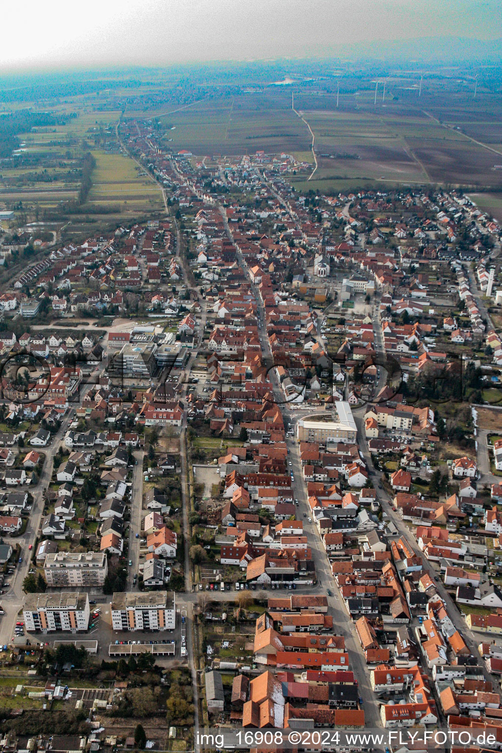 Drone image of Rheinstr in Kandel in the state Rhineland-Palatinate, Germany