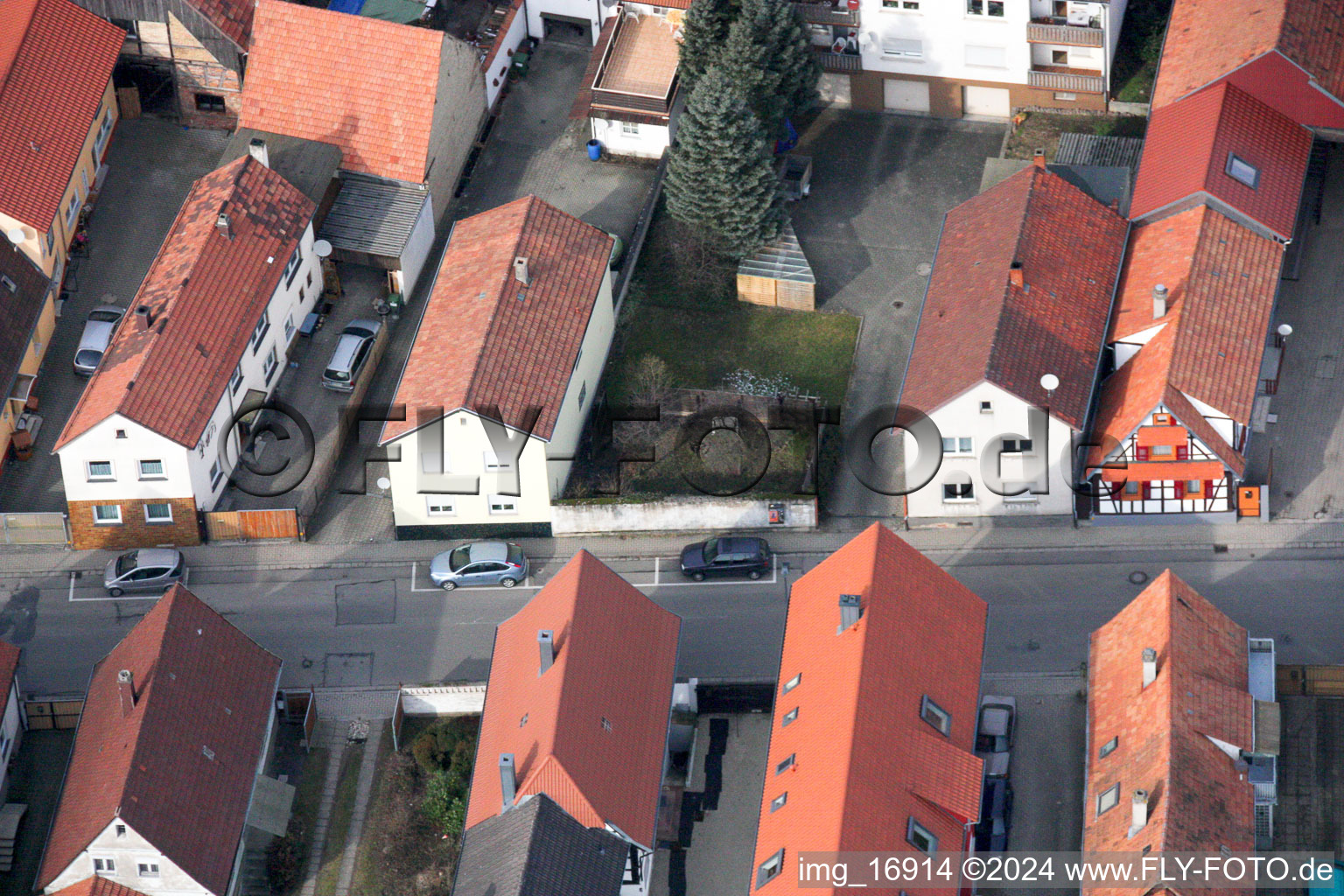 Aerial photograpy of Rheinstr in Kandel in the state Rhineland-Palatinate, Germany