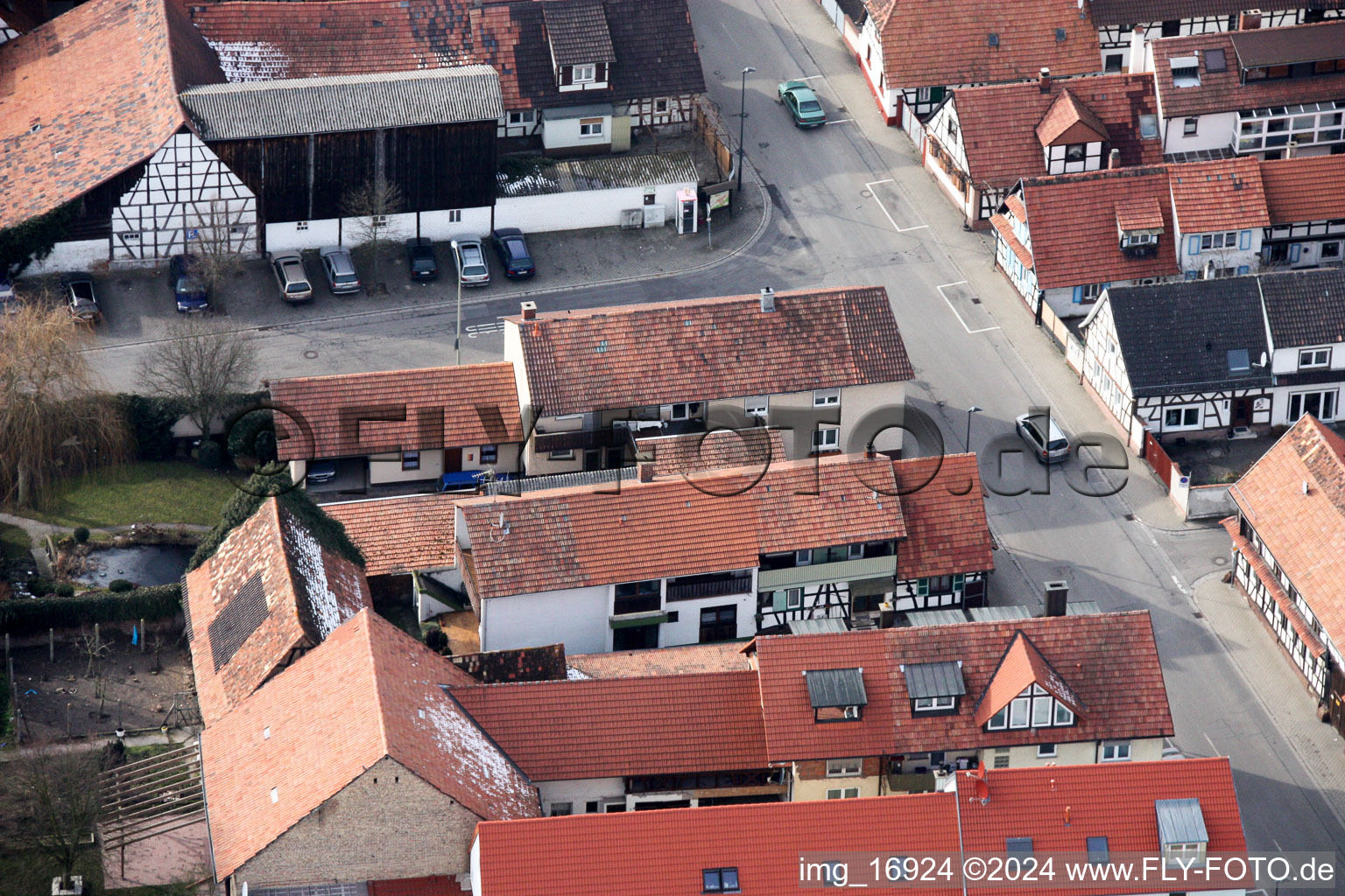 Drone image of Rheinstr in Kandel in the state Rhineland-Palatinate, Germany