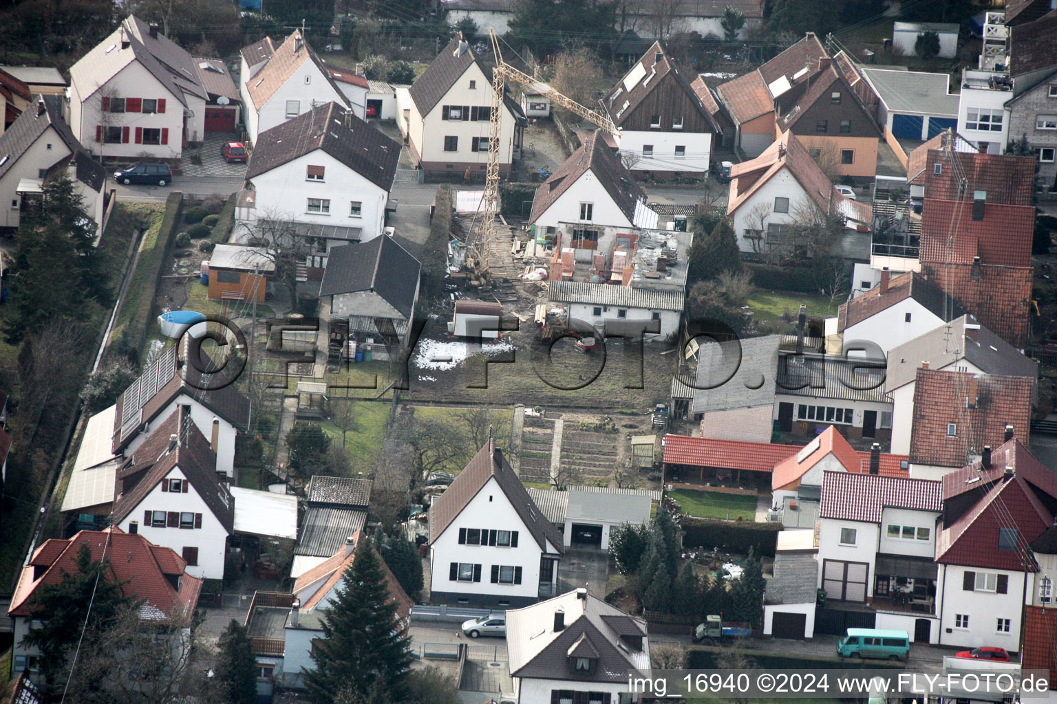 Aerial photograpy of Waldstr in Kandel in the state Rhineland-Palatinate, Germany