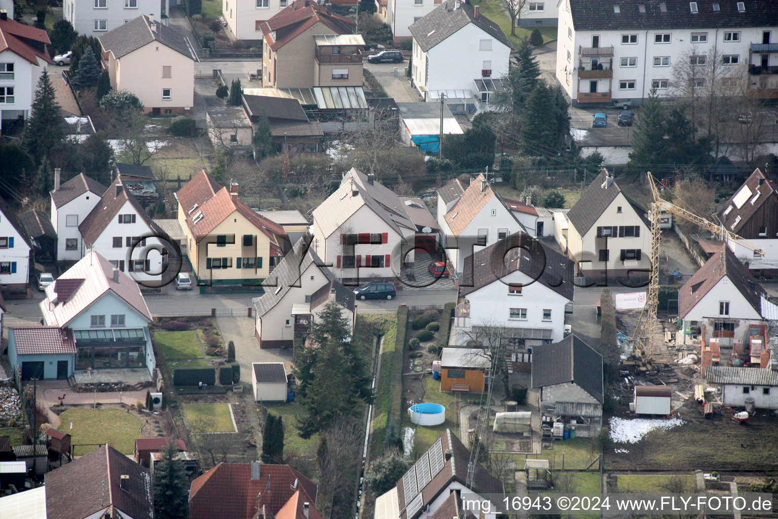 Waldstr in Kandel in the state Rhineland-Palatinate, Germany from above