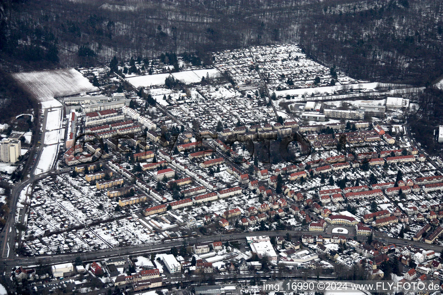 District Rüppurr in Karlsruhe in the state Baden-Wuerttemberg, Germany out of the air