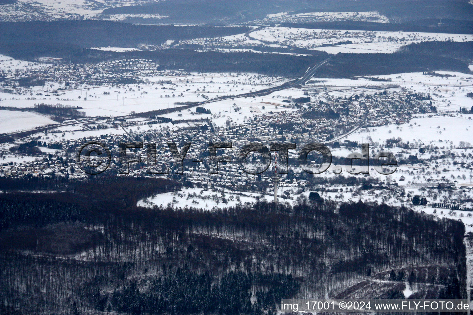 District Grünwettersbach in Karlsruhe in the state Baden-Wuerttemberg, Germany out of the air