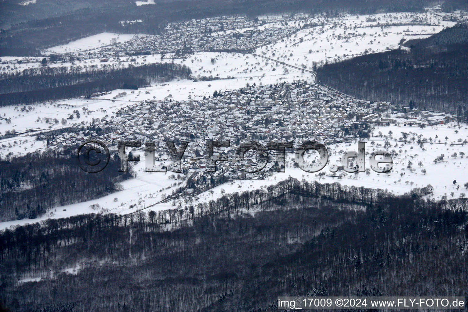 Oblique view of District Spessart in Ettlingen in the state Baden-Wuerttemberg, Germany