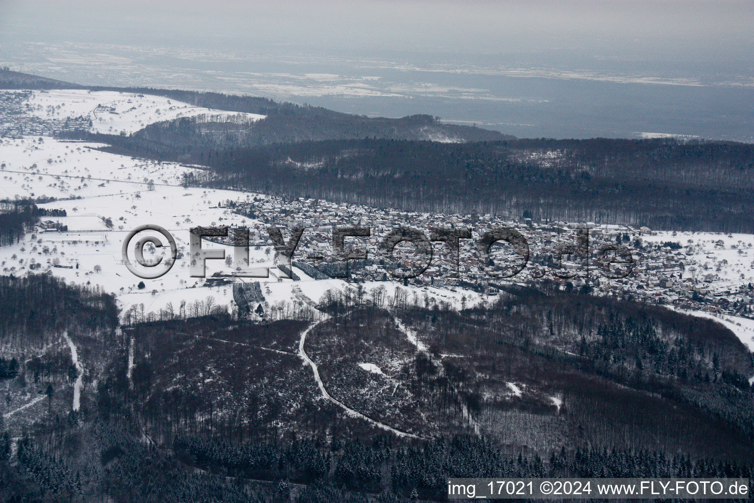 District Spessart in Ettlingen in the state Baden-Wuerttemberg, Germany from above