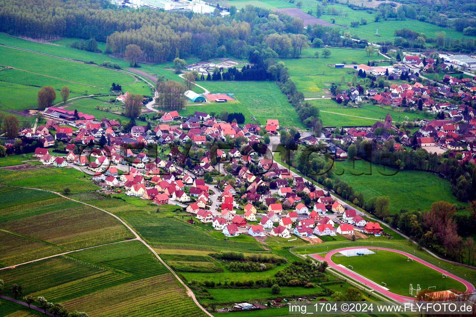 Village view in the district Altenstadt in Wissembourg in the state Bas-Rhin, France