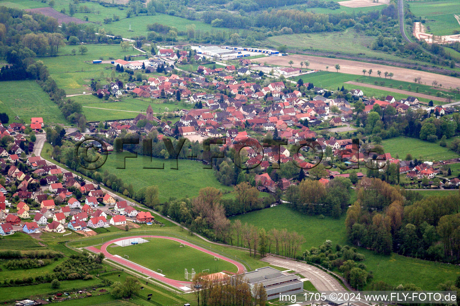 District Altenstadt in Wissembourg in the state Bas-Rhin, France out of the air