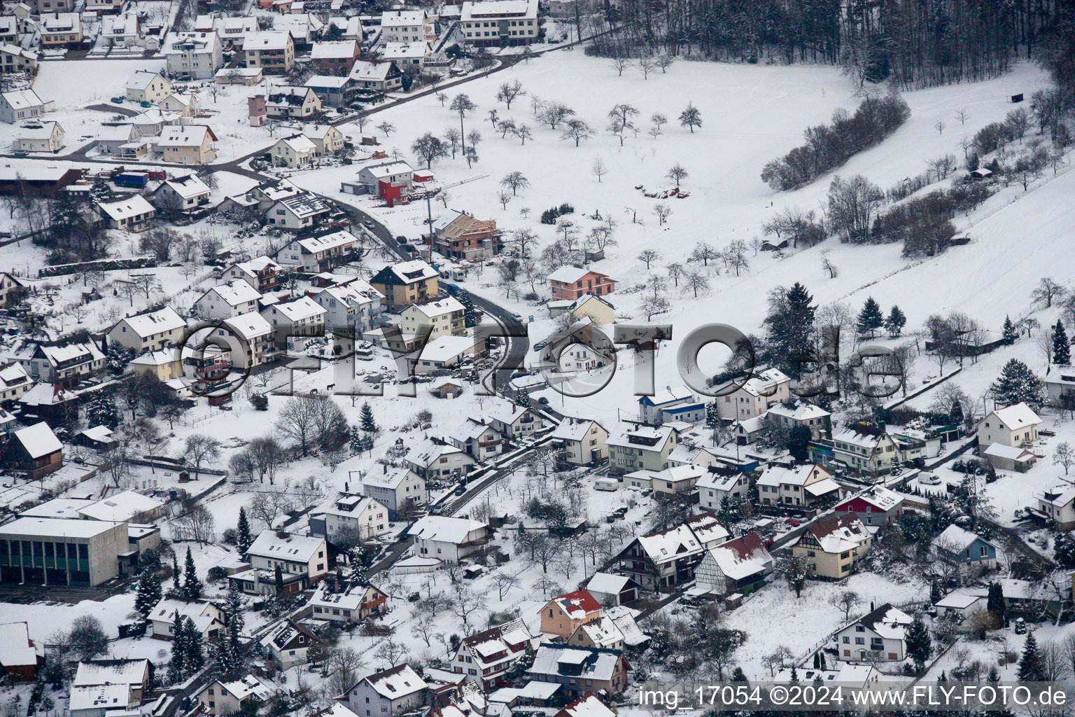 Aerial photograpy of District Arnbach in Neuenbürg in the state Baden-Wuerttemberg, Germany