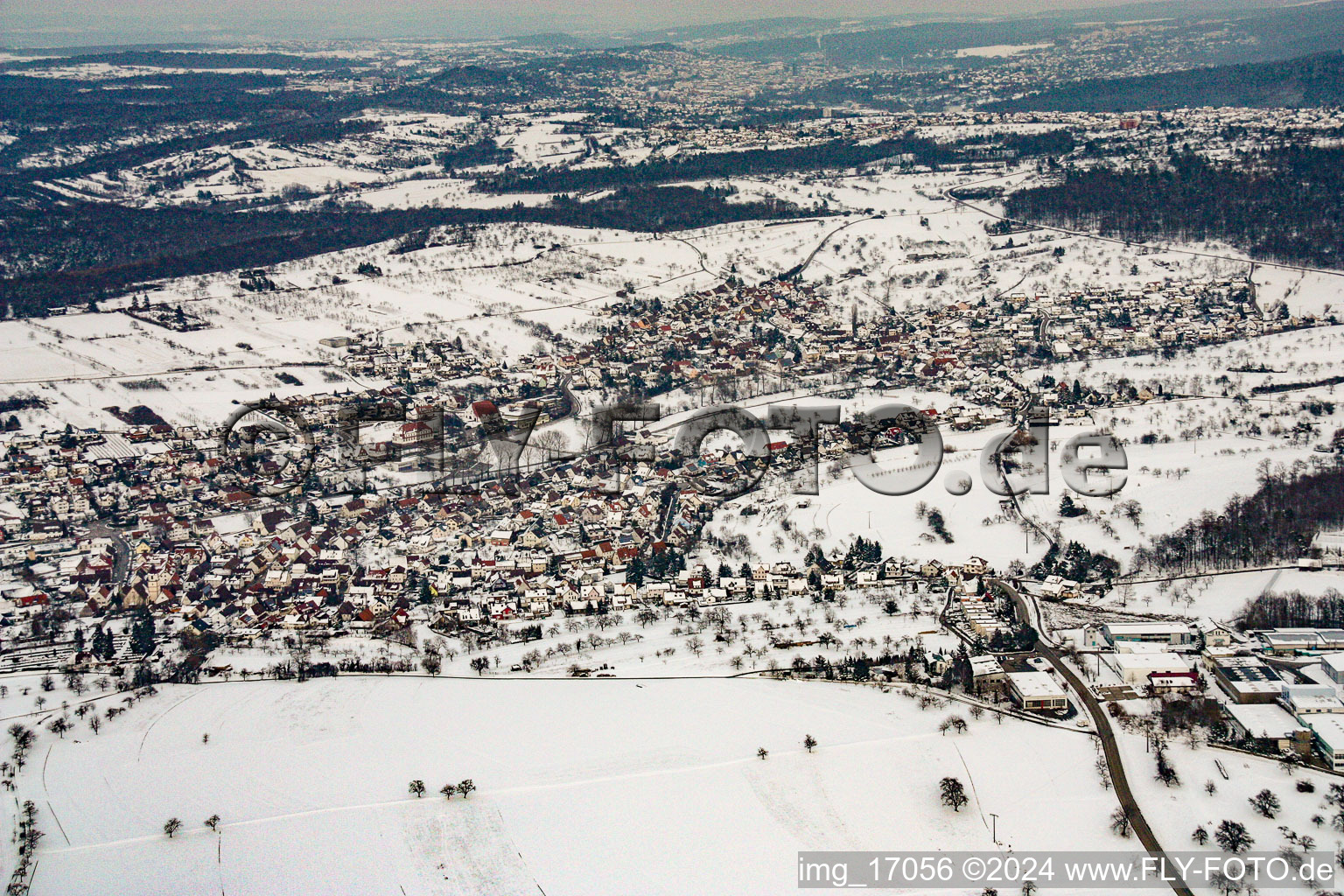 From the west in Obernhausen in the state Baden-Wuerttemberg, Germany