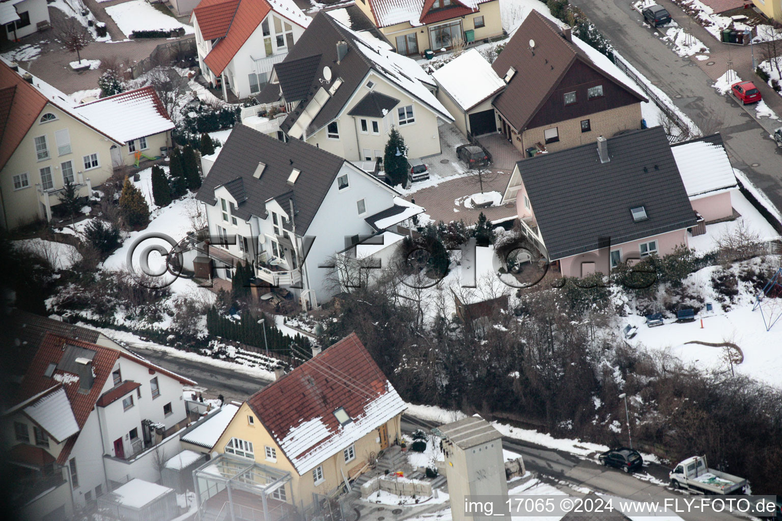 Oblique view of District Gräfenhausen in Birkenfeld in the state Baden-Wuerttemberg, Germany