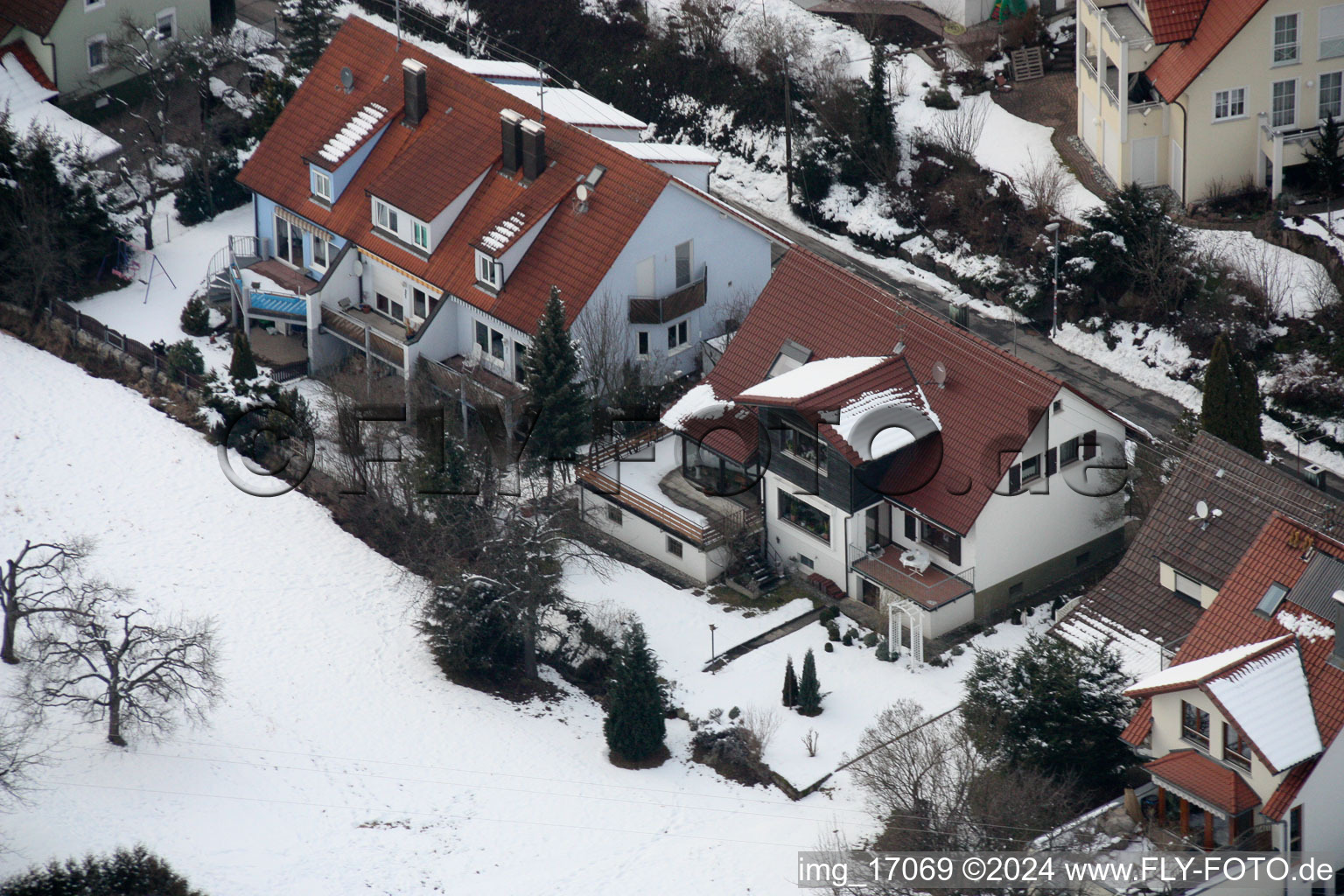 District Gräfenhausen in Birkenfeld in the state Baden-Wuerttemberg, Germany seen from above