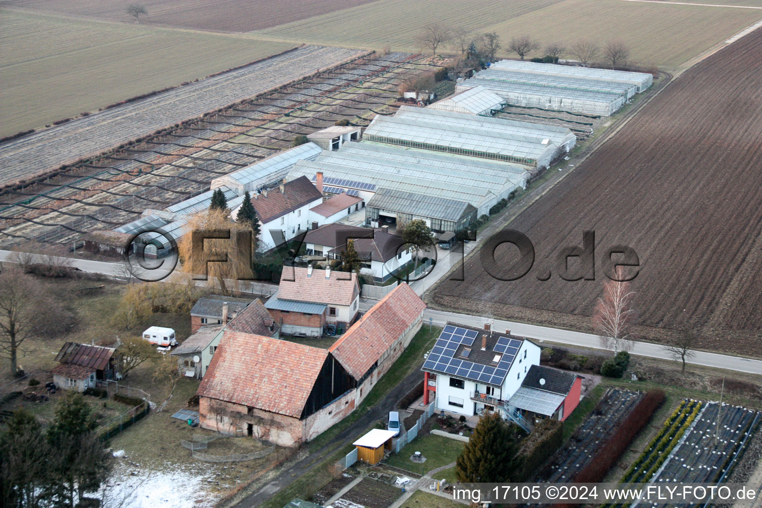 Oblique view of Vollmersweiler in the state Rhineland-Palatinate, Germany