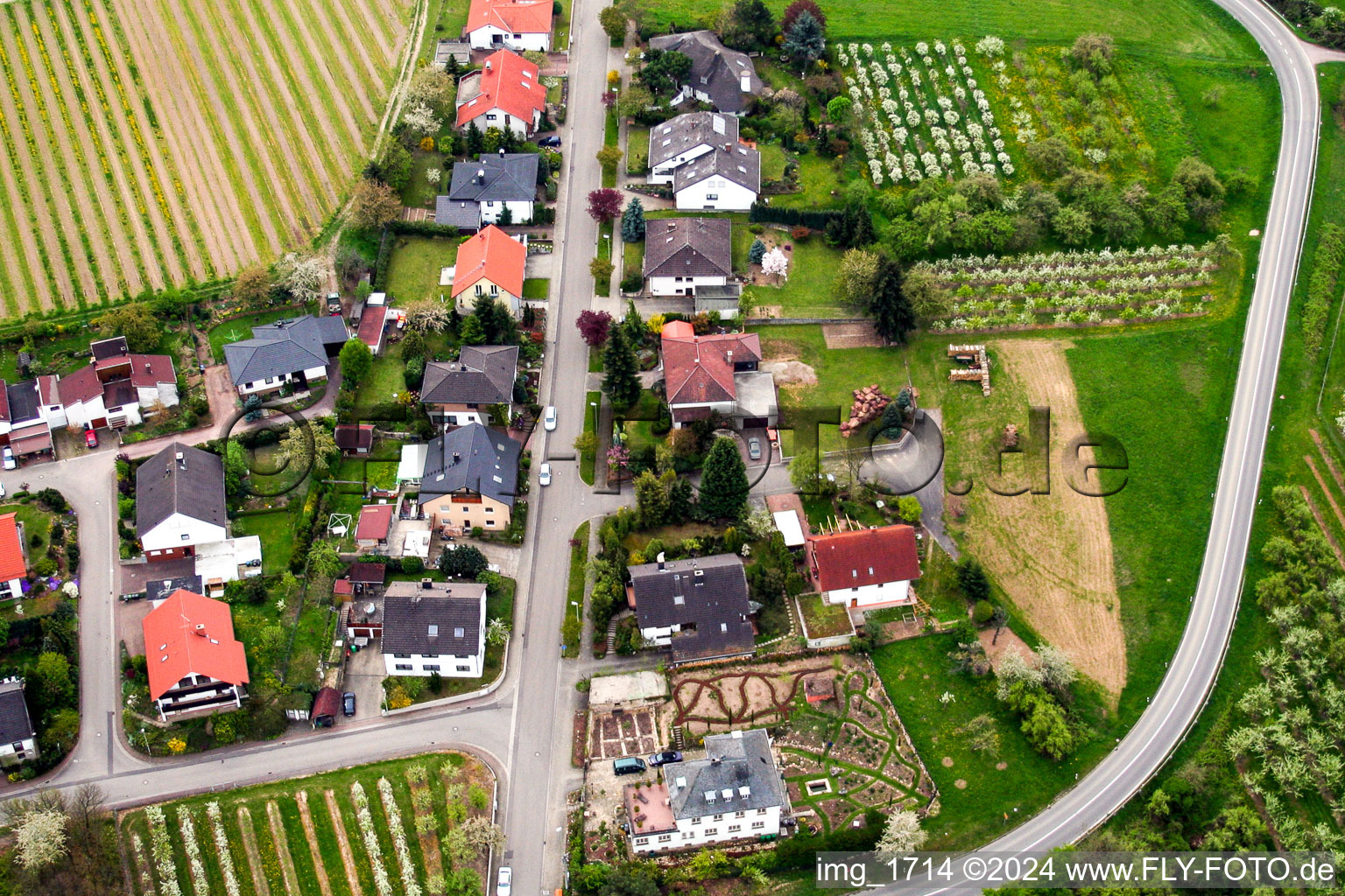 Bypass road in Oberotterbach in the state Rhineland-Palatinate, Germany