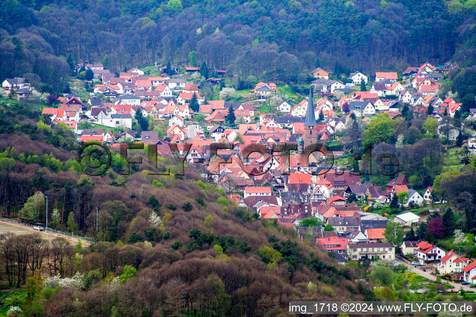 Village view in Dörrenbach in the state Rhineland-Palatinate, Germany