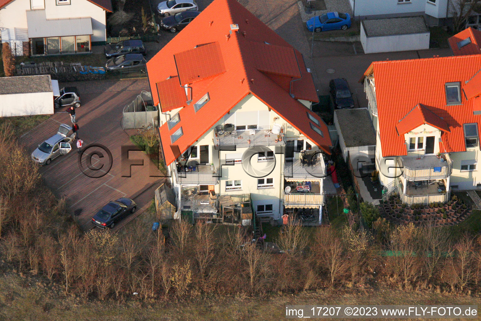 New development area O in Bellheim in the state Rhineland-Palatinate, Germany out of the air