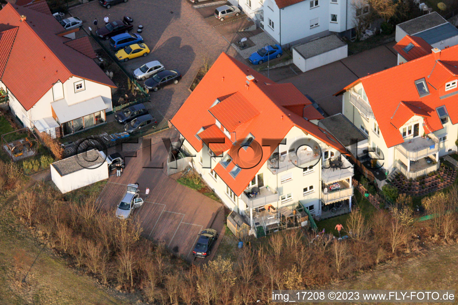 New development area O in Bellheim in the state Rhineland-Palatinate, Germany seen from above