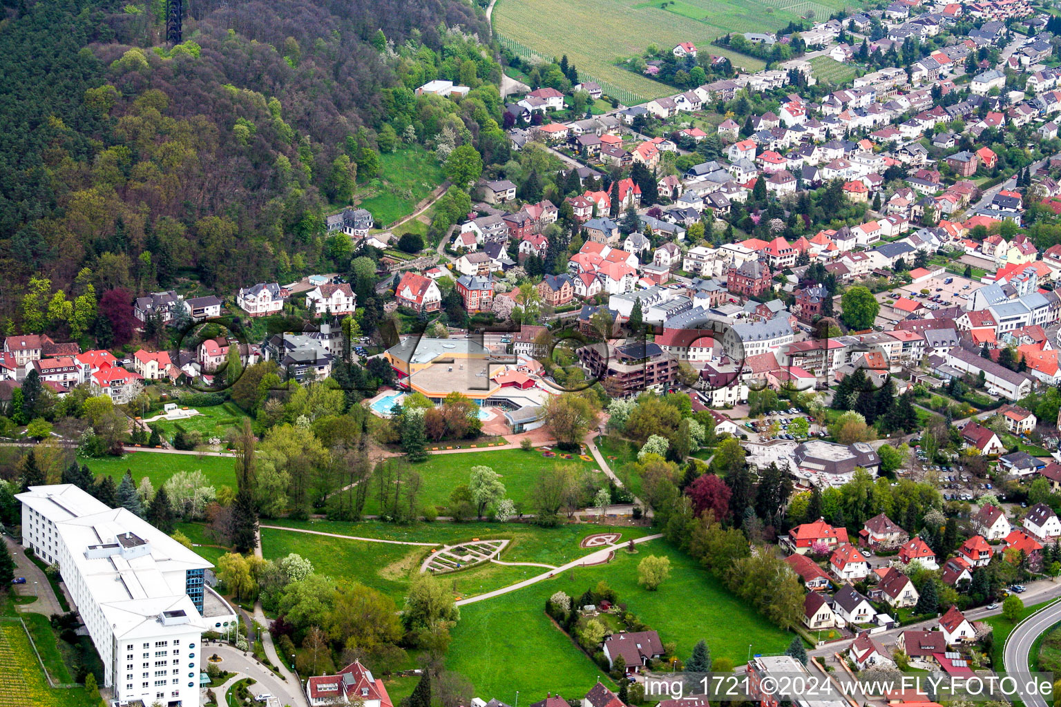 Spa and swimming pools at the swimming pool of the leisure facility in Bad Bergzabern in the state Rhineland-Palatinate