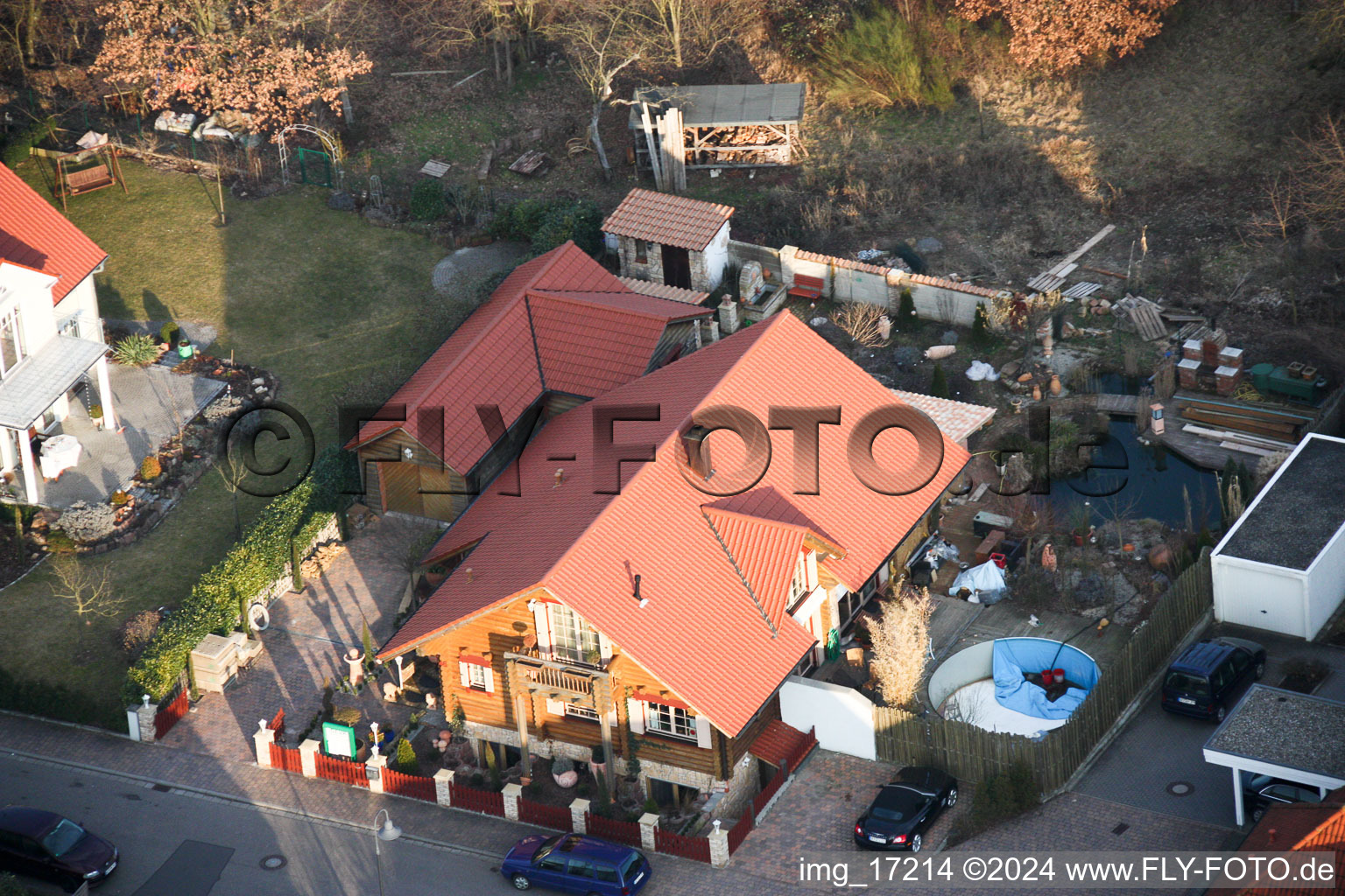 Drone recording of New development area O in Bellheim in the state Rhineland-Palatinate, Germany