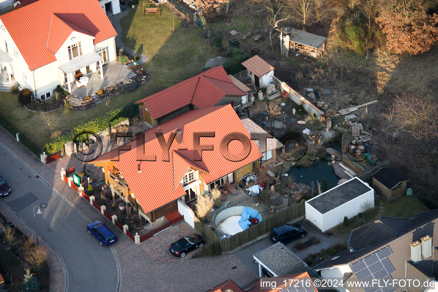 Drone image of New development area O in Bellheim in the state Rhineland-Palatinate, Germany