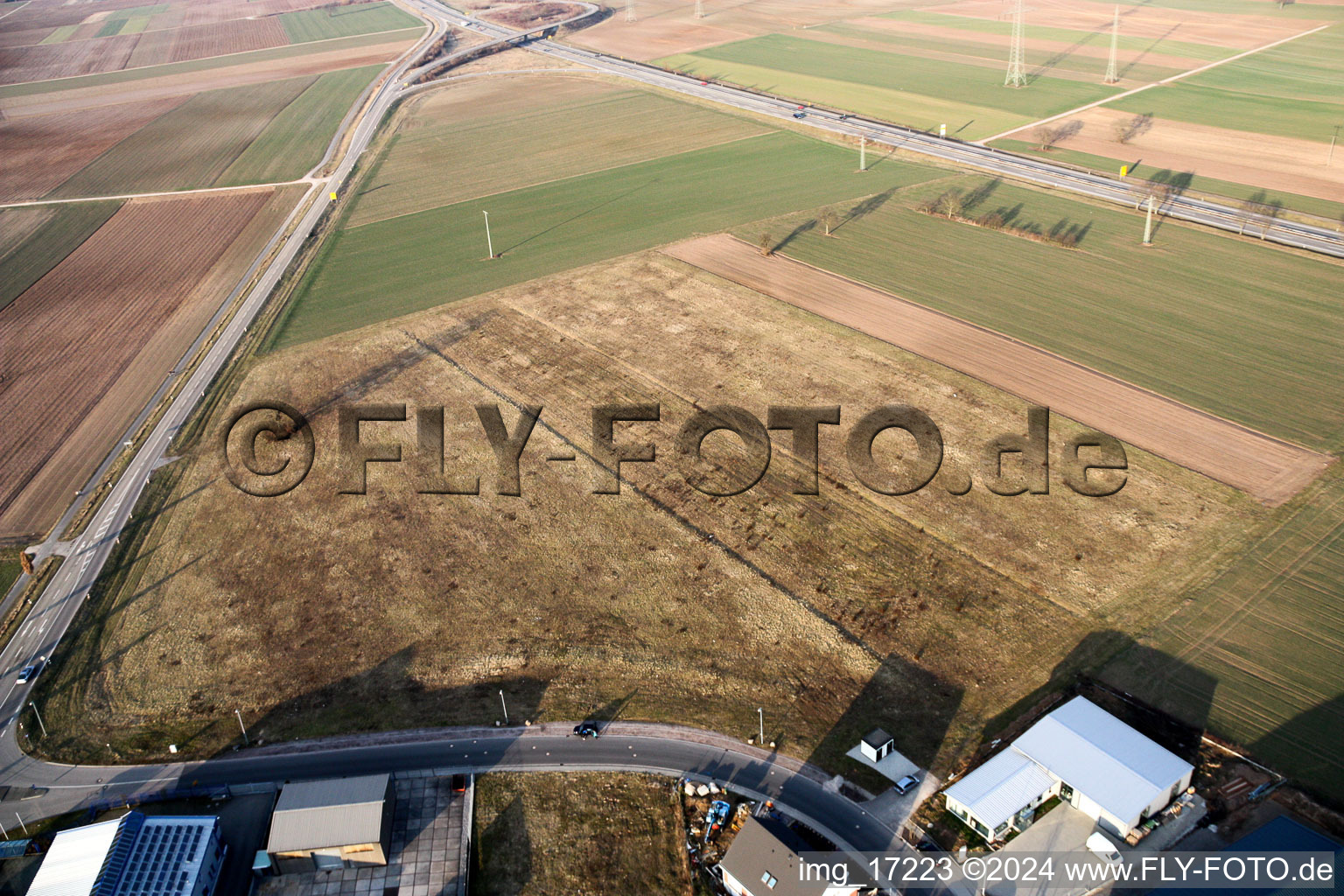 Rülzheim in the state Rhineland-Palatinate, Germany seen from above