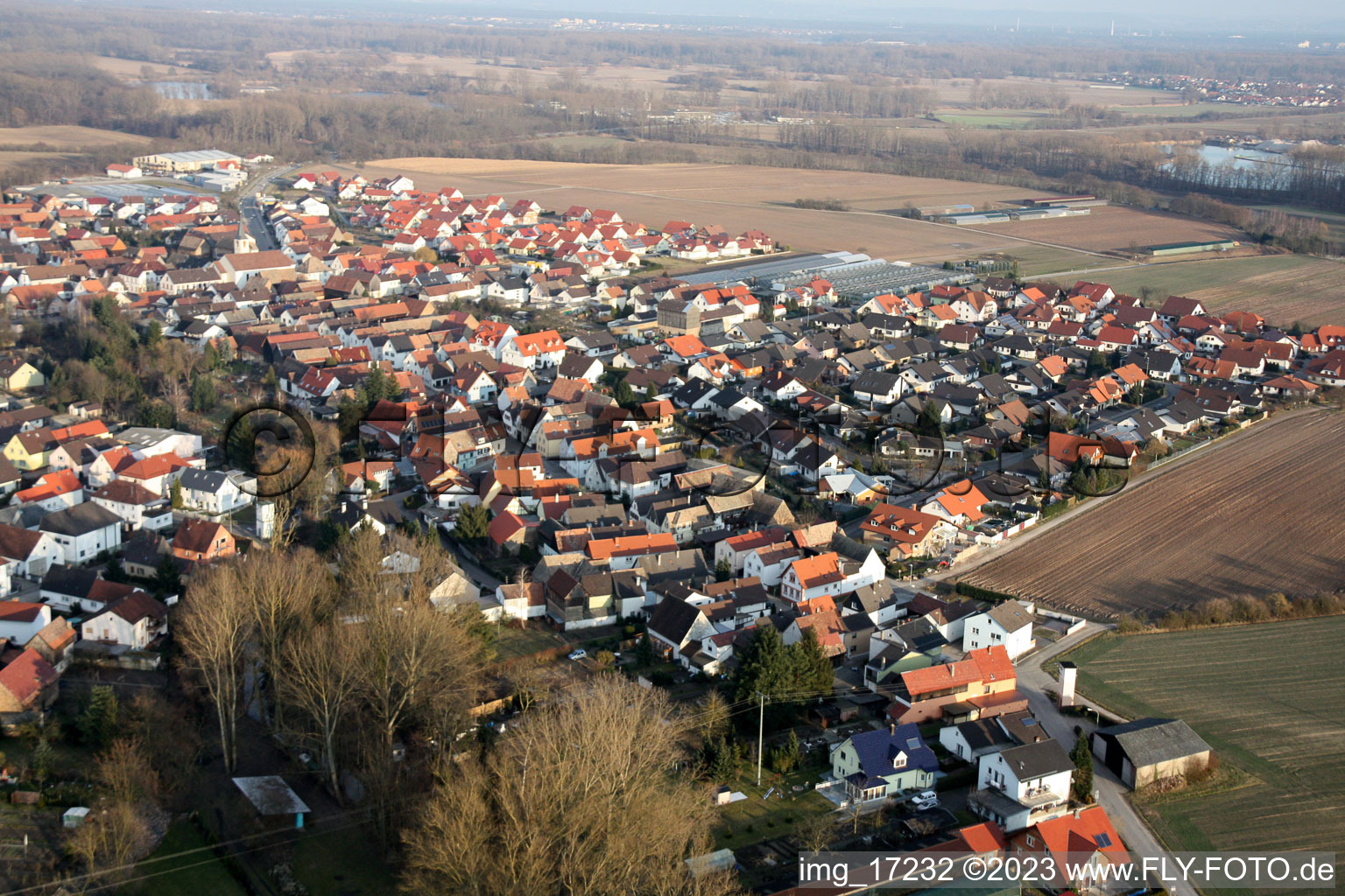 Drone image of Hördt in the state Rhineland-Palatinate, Germany