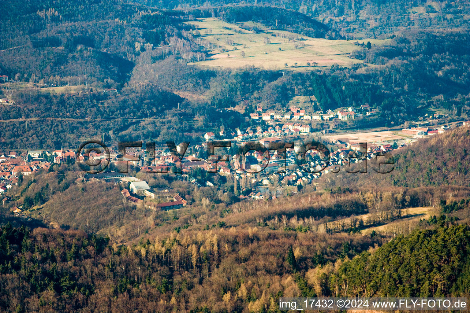 Wernersberg in the state Rhineland-Palatinate, Germany seen from above