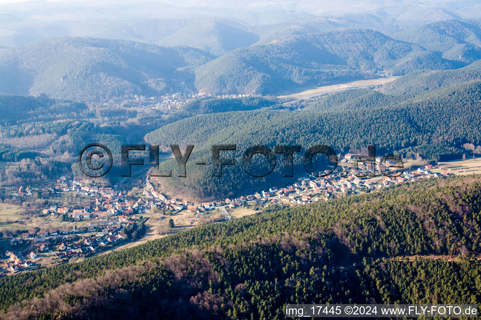 Spirkelbach in the state Rhineland-Palatinate, Germany from the plane