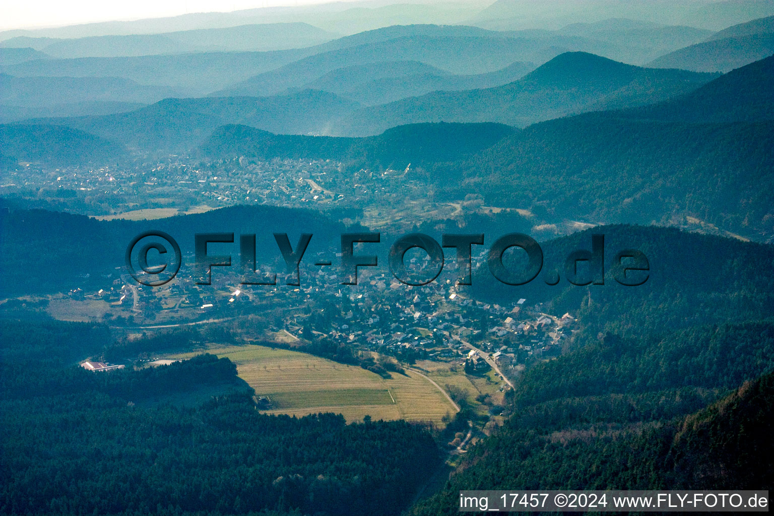 Erfweiler in the state Rhineland-Palatinate, Germany seen from above