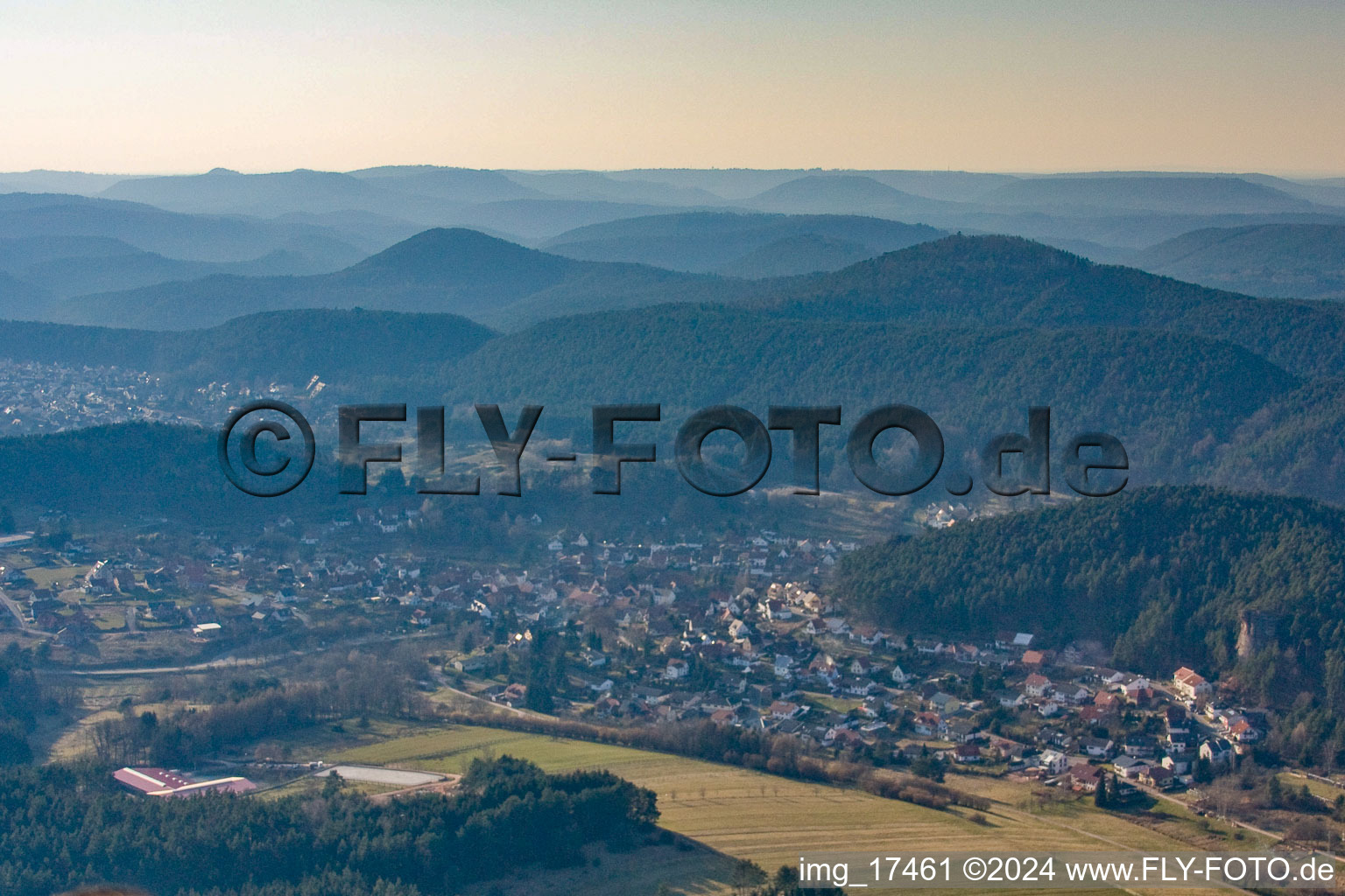 Erfweiler in the state Rhineland-Palatinate, Germany viewn from the air