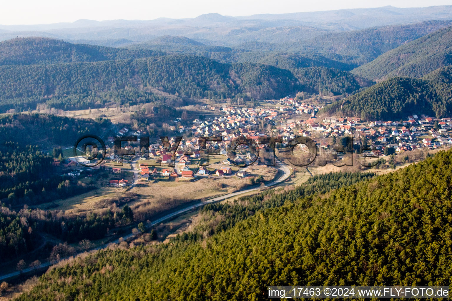 Village view in Erfweiler in the state Rhineland-Palatinate, Germany