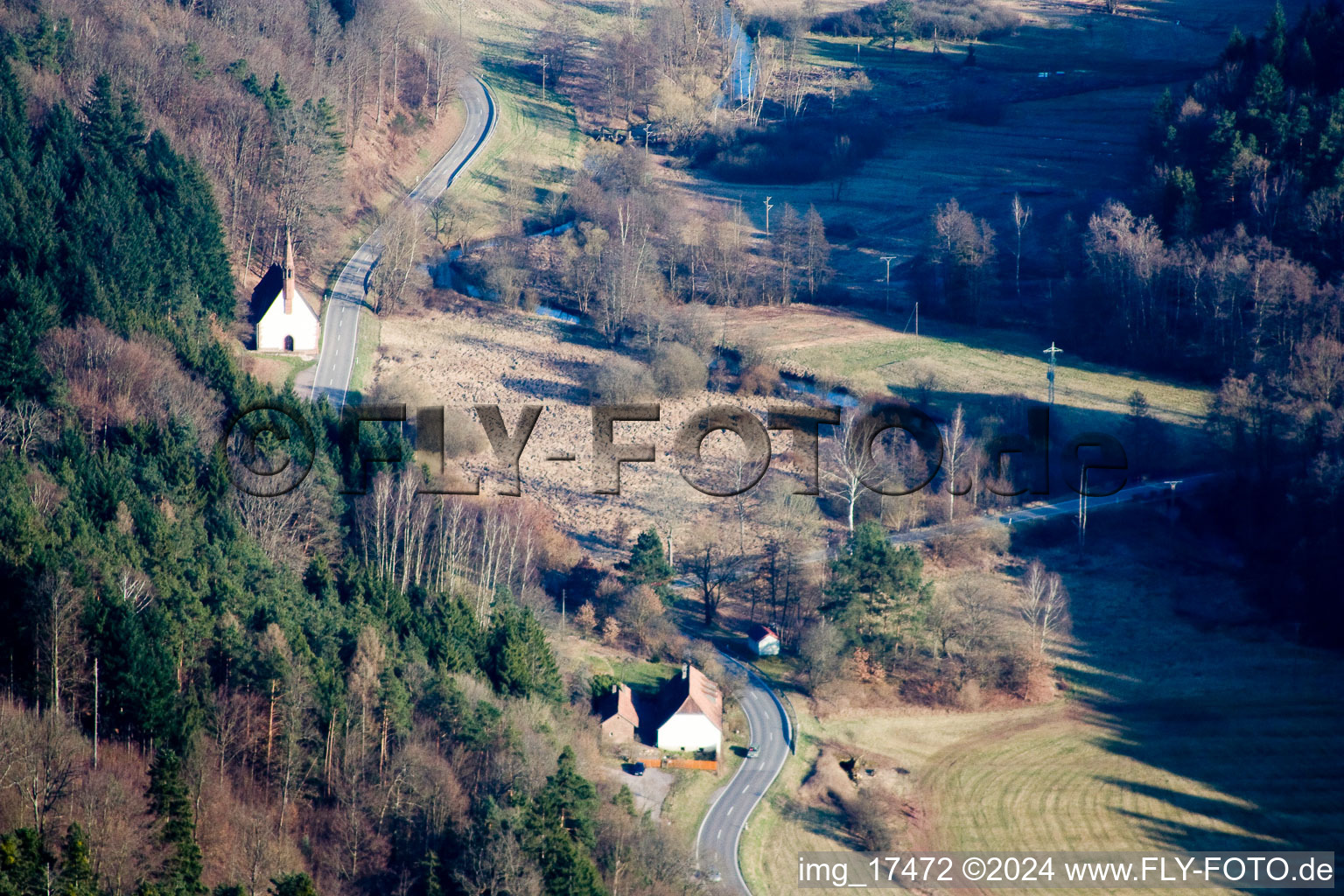 Aerial photograpy of Bundenthal in the state Rhineland-Palatinate, Germany