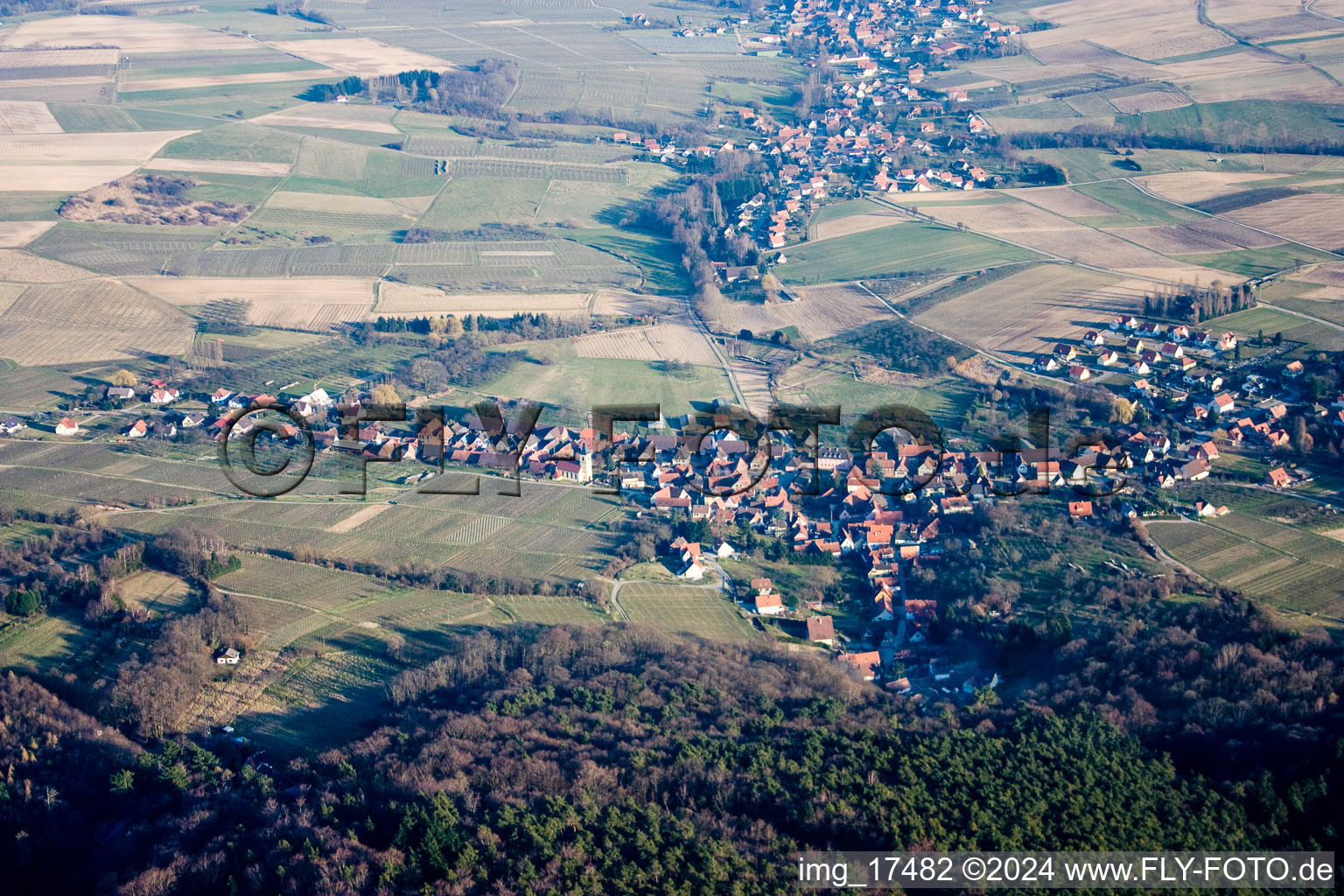 Rott in the state Bas-Rhin, France from the plane