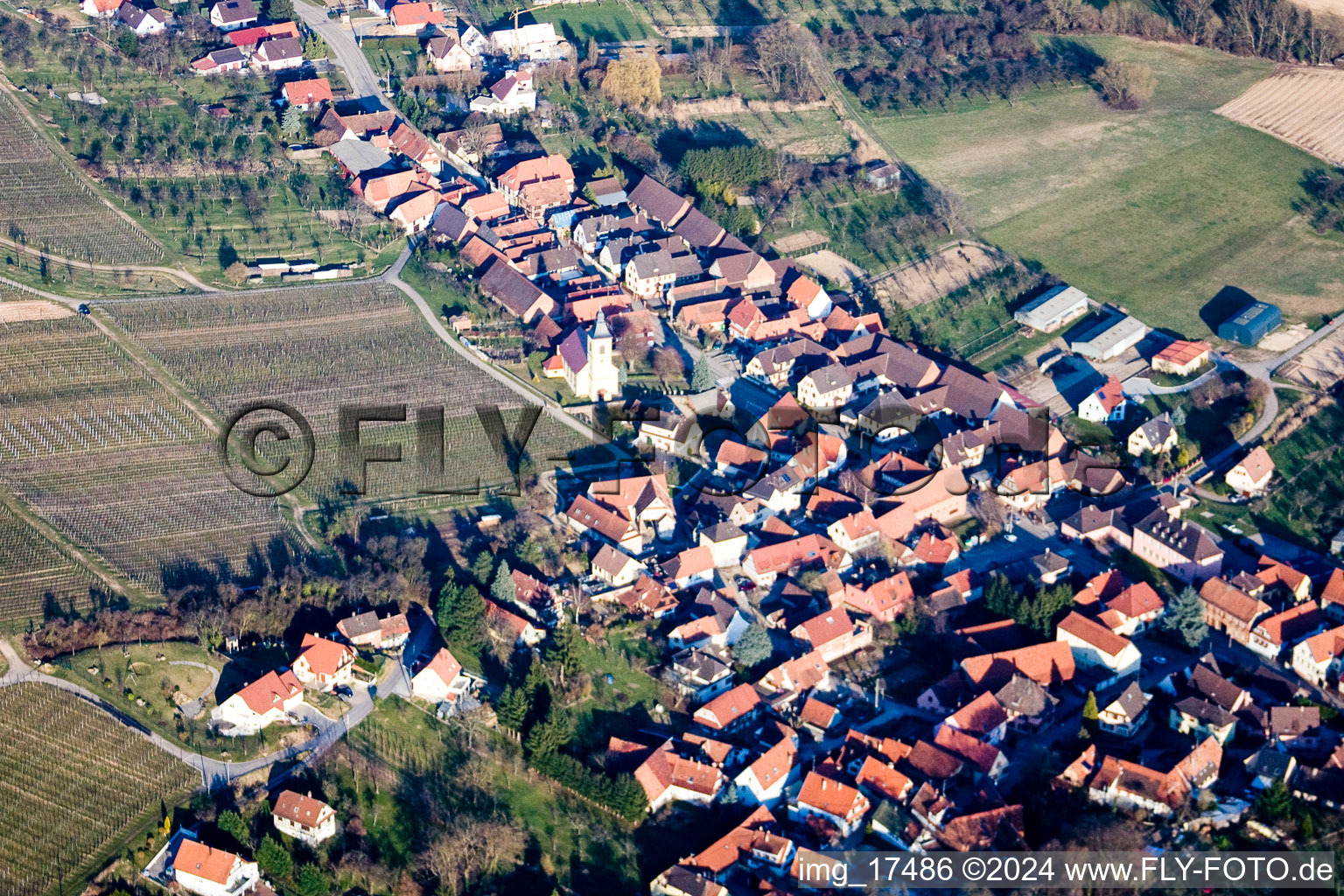 Drone recording of Rott in the state Bas-Rhin, France