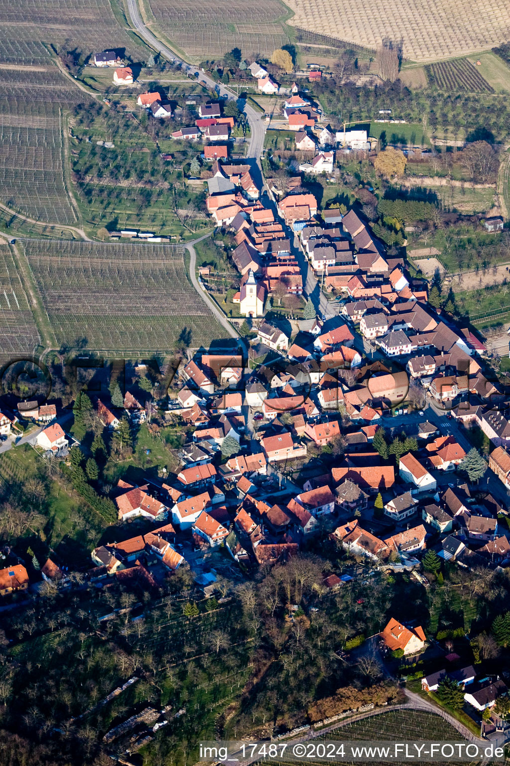 Drone image of Rott in the state Bas-Rhin, France