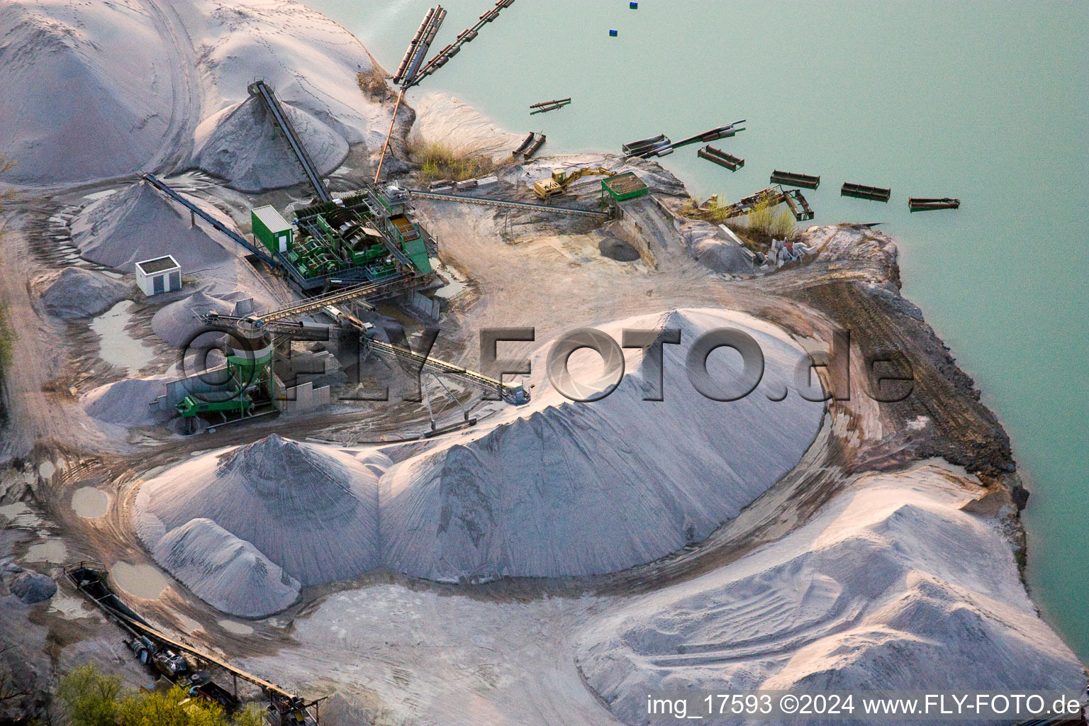 Quarry lake in Leimersheim in the state Rhineland-Palatinate, Germany