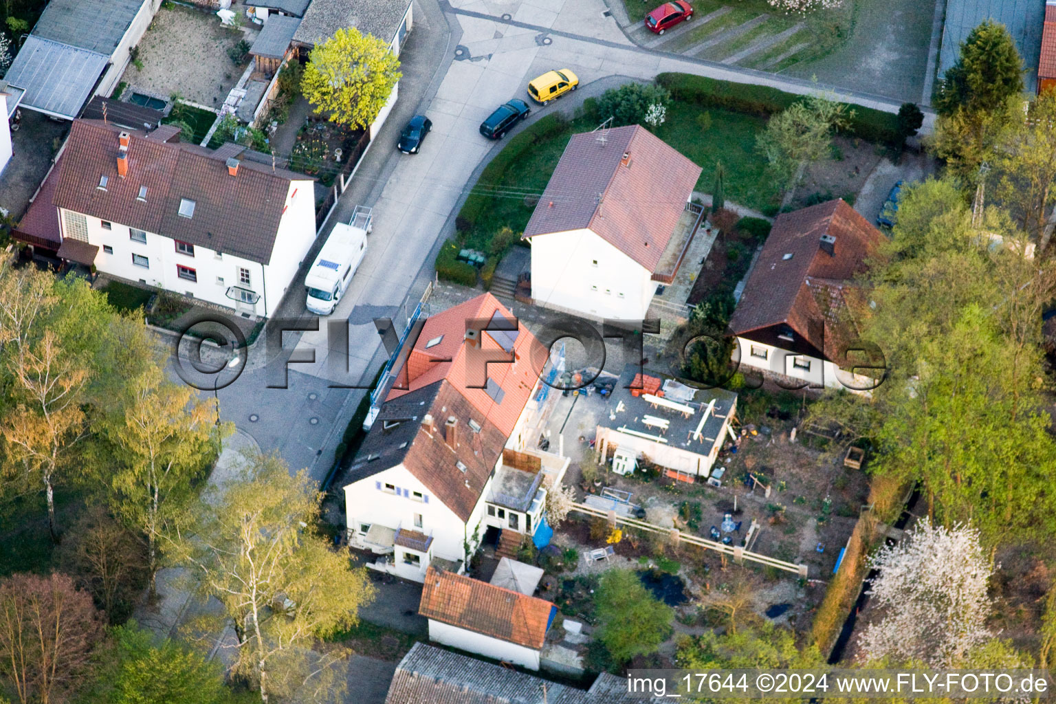 Aerial view of At the Swan Pond in Kandel in the state Rhineland-Palatinate, Germany